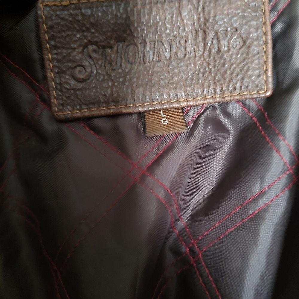 St. Johns Bay genuine leather jacket - Picture 8 of 9